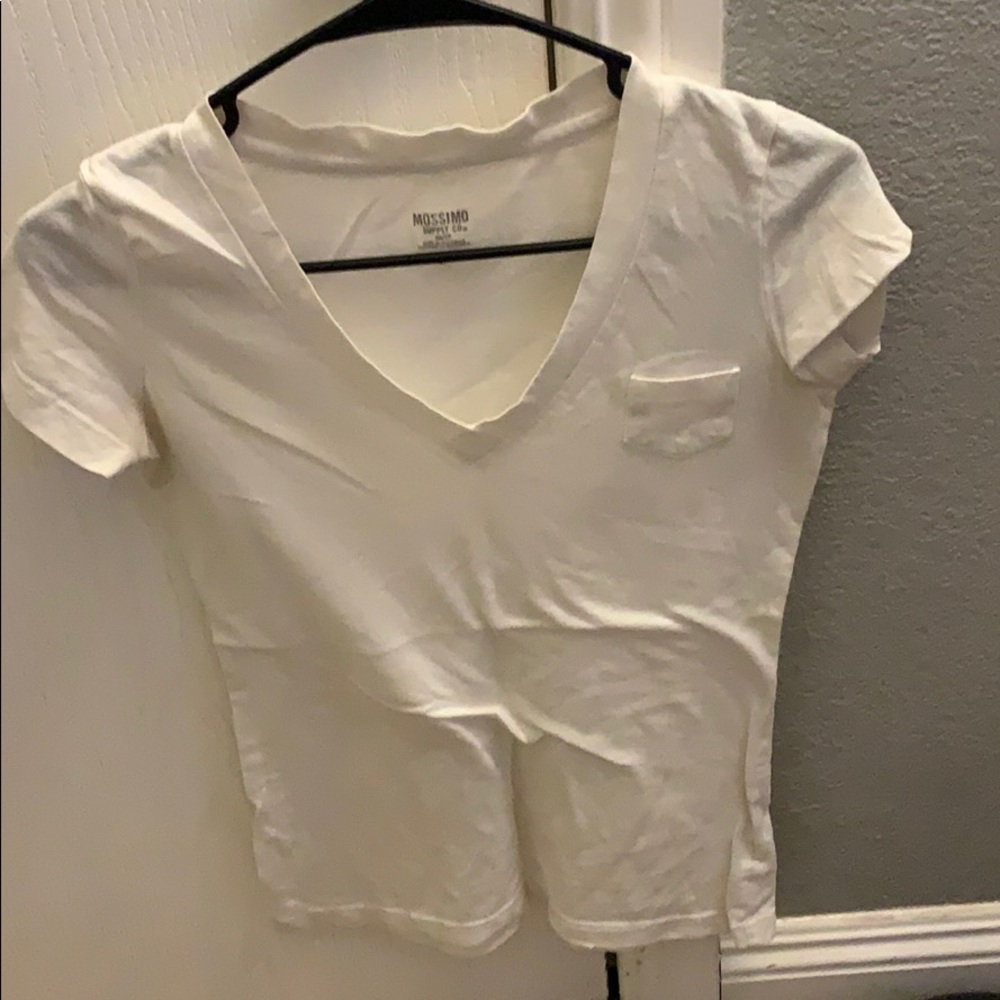 White V-neck t-shirt